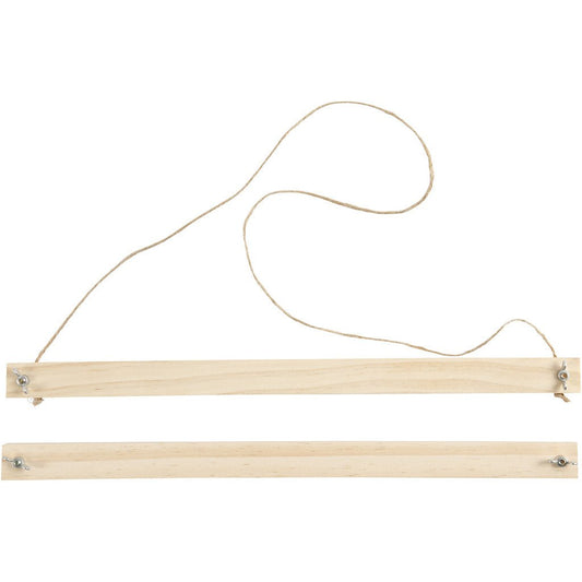 Light Wood Poster Hanger Set With Suspension Cord Hanging Home Decoration Crafts W: 33.6 cm - Home - Crafts