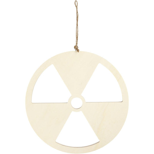 Light Wood Round Sign With String Hanging Decoration Crafts 21.3 cm - No Nuclear Power - Home - Crafts