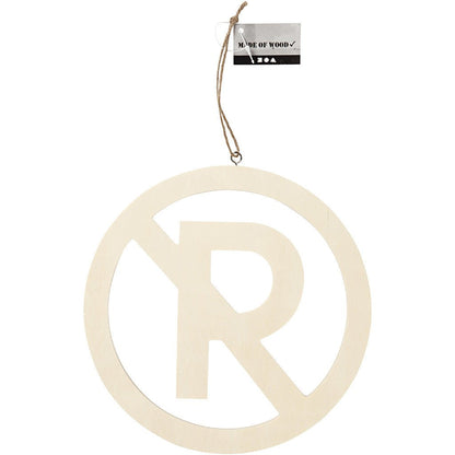 Light Wood Round Sign With String Hanging Decoration Crafts 21.3 cm - No Parking - Home - Crafts
