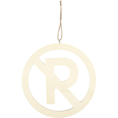 Light Wood Round Sign With String Hanging Decoration Crafts 21.3 cm ...