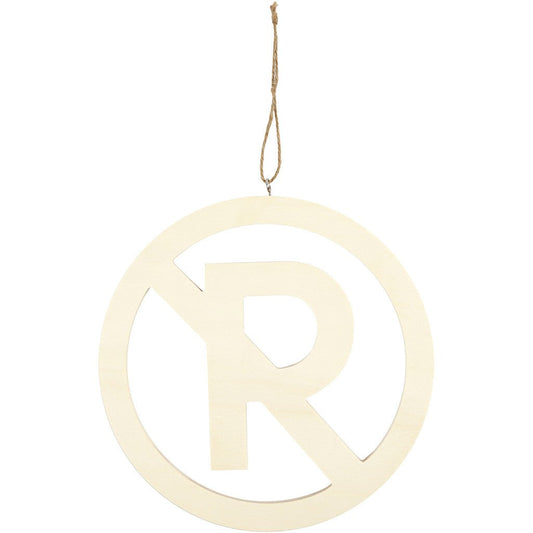 Light Wood Round Sign With String Hanging Decoration Crafts 21.3 cm - No Parking - Home - Crafts