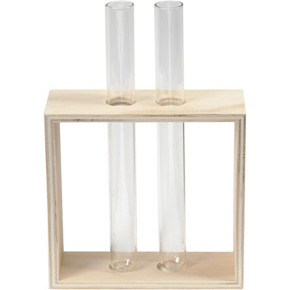 Light Wood Test - Tubes Holder Rack Labs Schools Stationery Decoration Crafts W: 10.5 cm D: 4 cm - Home - Crafts