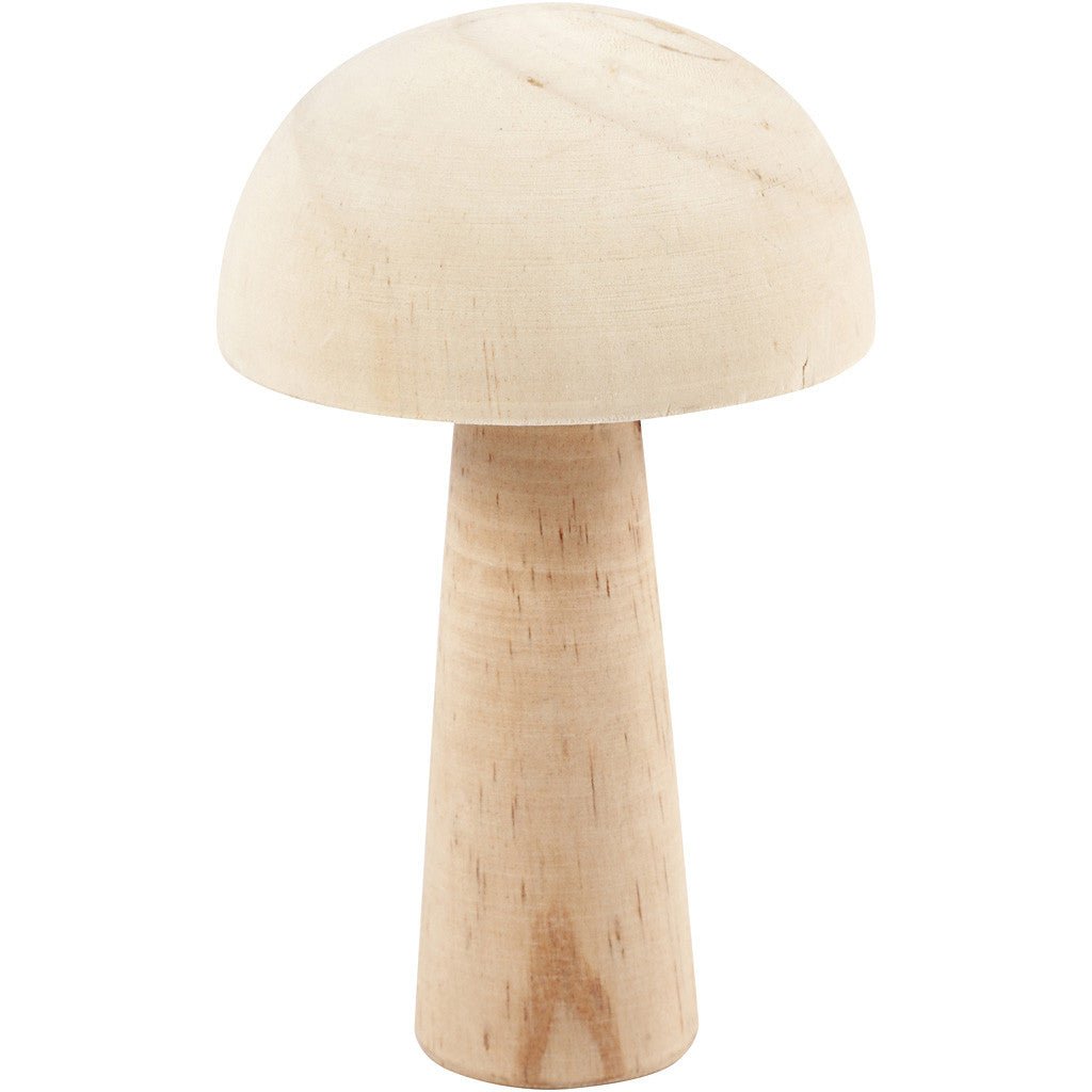 Light Wood Toadstool Mushroom Decoration Crafts H: 14 cm D: 9 cm - Home - Crafts