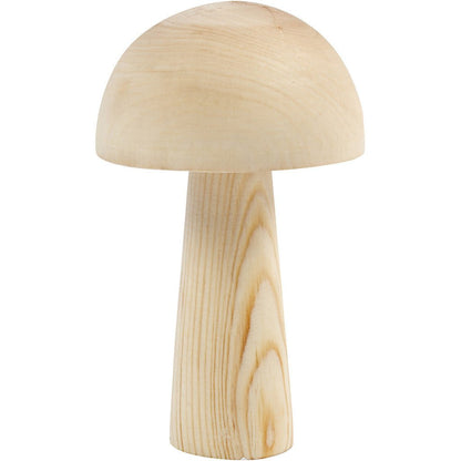 Light Wood Toadstool Mushroom Decoration Crafts H: 14 cm D: 9 cm - Home - Crafts