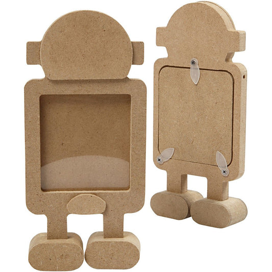 MDF Wood Robot Shaped Photo Frames Home Decorations Crafts 6x6.5 cm H: 17 cm - Home - Crafts