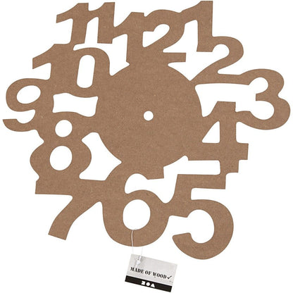 MDF Wooden Clock Face Dial With Numbers Wall Hanging Decoration Crafts D: 30 cm - Home - Crafts