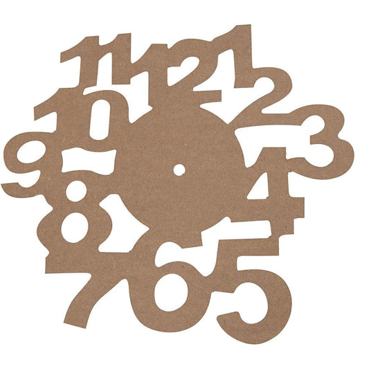 MDF Wooden Clock Face Dial With Numbers Wall Hanging Decoration Crafts D: 30 cm - Home - Crafts