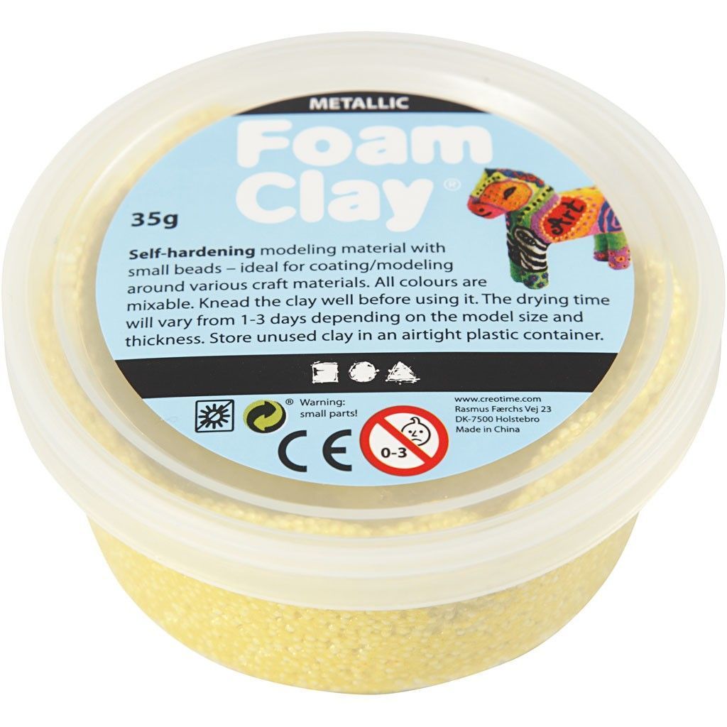 Metallic Yellow Colour Small Bead Modelling Material With Plastic Tub 35 g - Home - Crafts