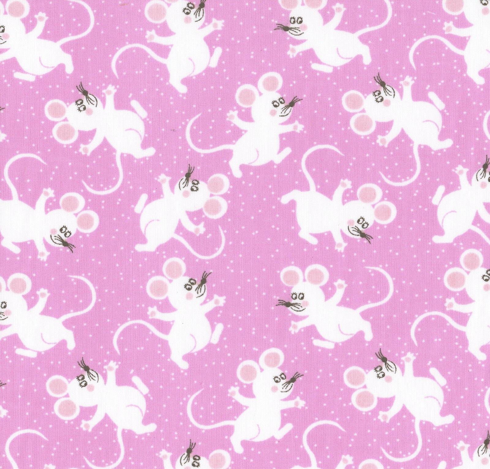 Mice Lilac Polycotton Children Fabric Choose Size - Home - Crafts