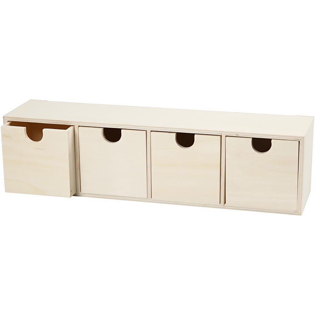 Mini Wooden Chest Of 4 Square Drawers To Personalise & Decorate Decoupage - Home - Crafts
