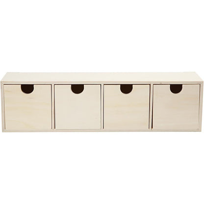 Mini Wooden Chest Of 4 Square Drawers To Personalise & Decorate Decoupage - Home - Crafts
