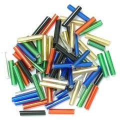 Multicolour long bugle glass beads - Home - Crafts