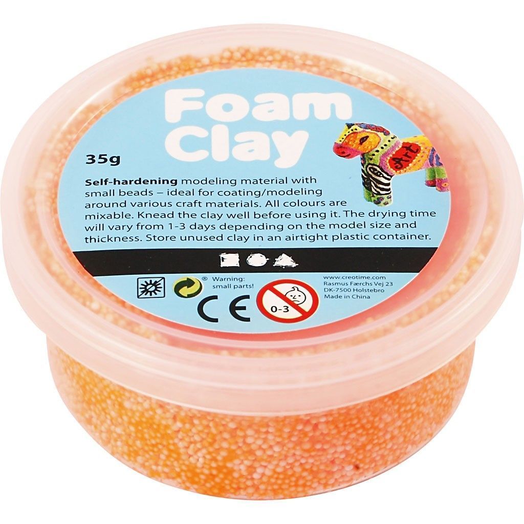 Neon Orange Colour Small Bead Modelling Material With Plastic Tub 35 g - Home - Crafts