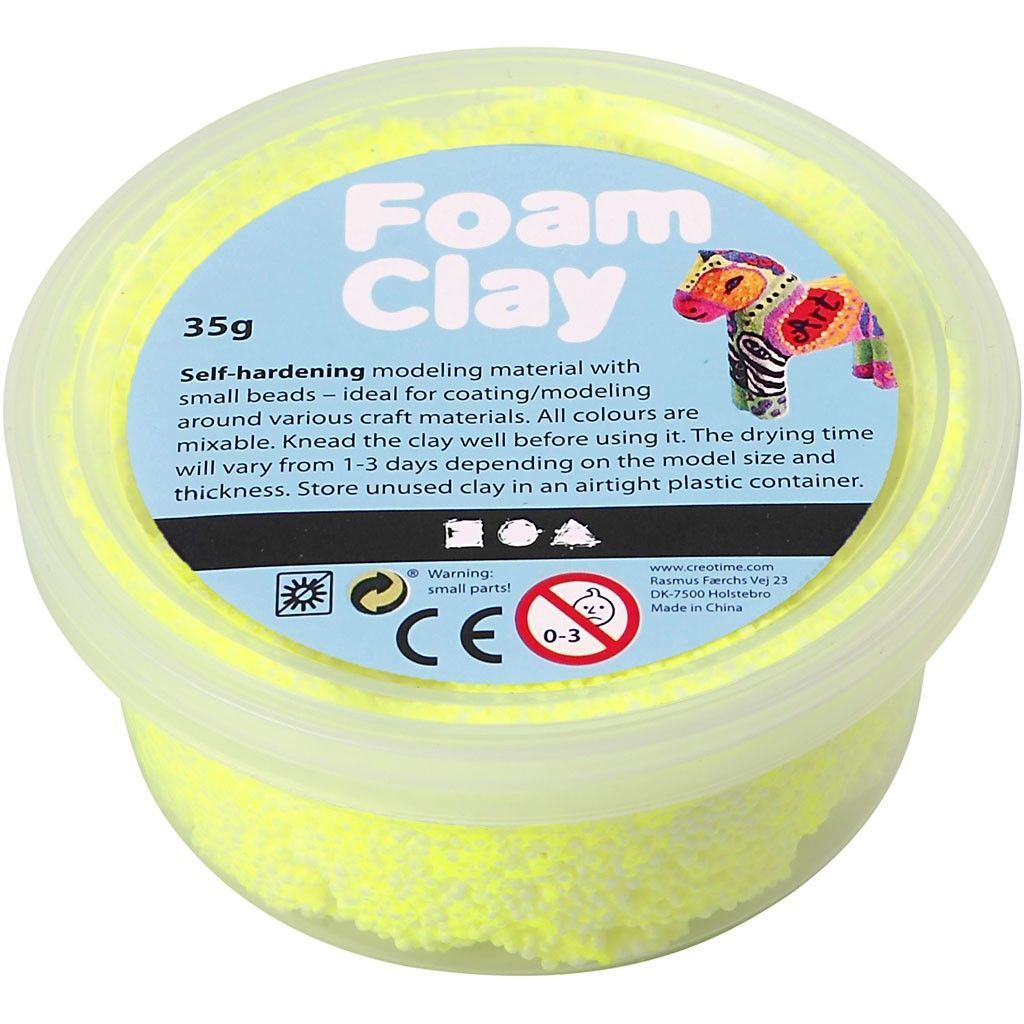 Neon Yellow Colour Small Bead Modelling Material With Plastic Tub 35 g - Home - Crafts