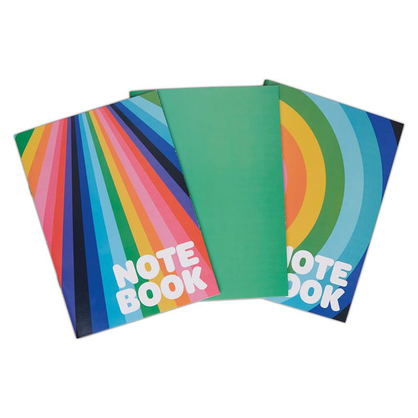 Notebook Set | Rainbow | A5 Pack of 3 | Docrafts Papermania | Notepad Set