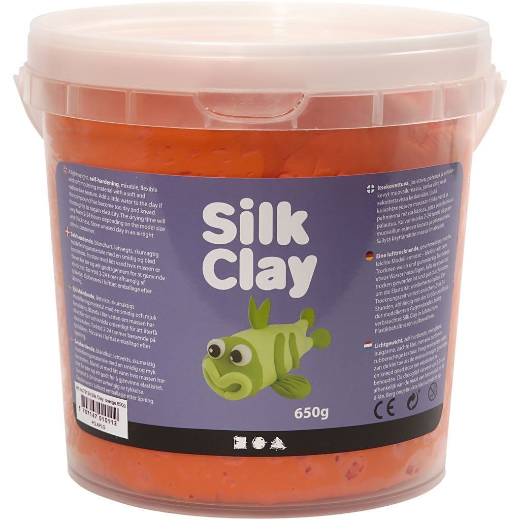 Orange Colour Pliable Lightweight Modelling Compound With Plastic Bucket 650 g - Home - Crafts