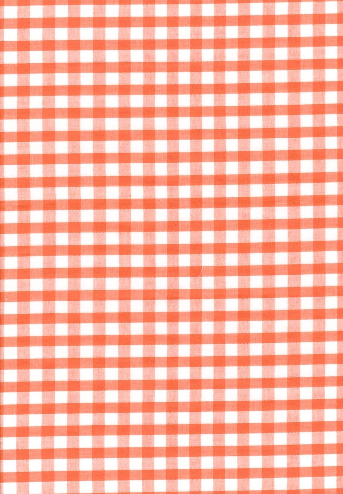 Orange Gingham Polycotton 1/4" Checked Fabric Select Size 112cm Wide - Home - Crafts