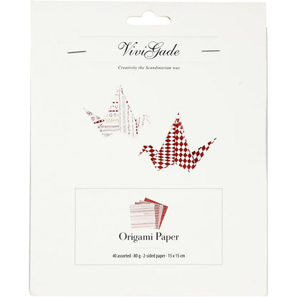 Origami Paper, size 15x15 cm, 80g, red, 40 sheets - Home - Crafts