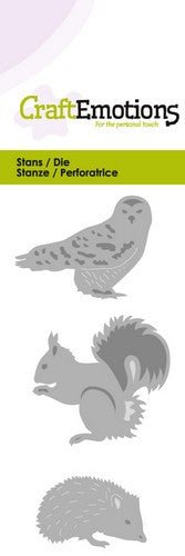 Owl Hedgehog Squirrel Stencil Die Universal Embossing Cutting Machine Sizzix Card Making - Home - Crafts