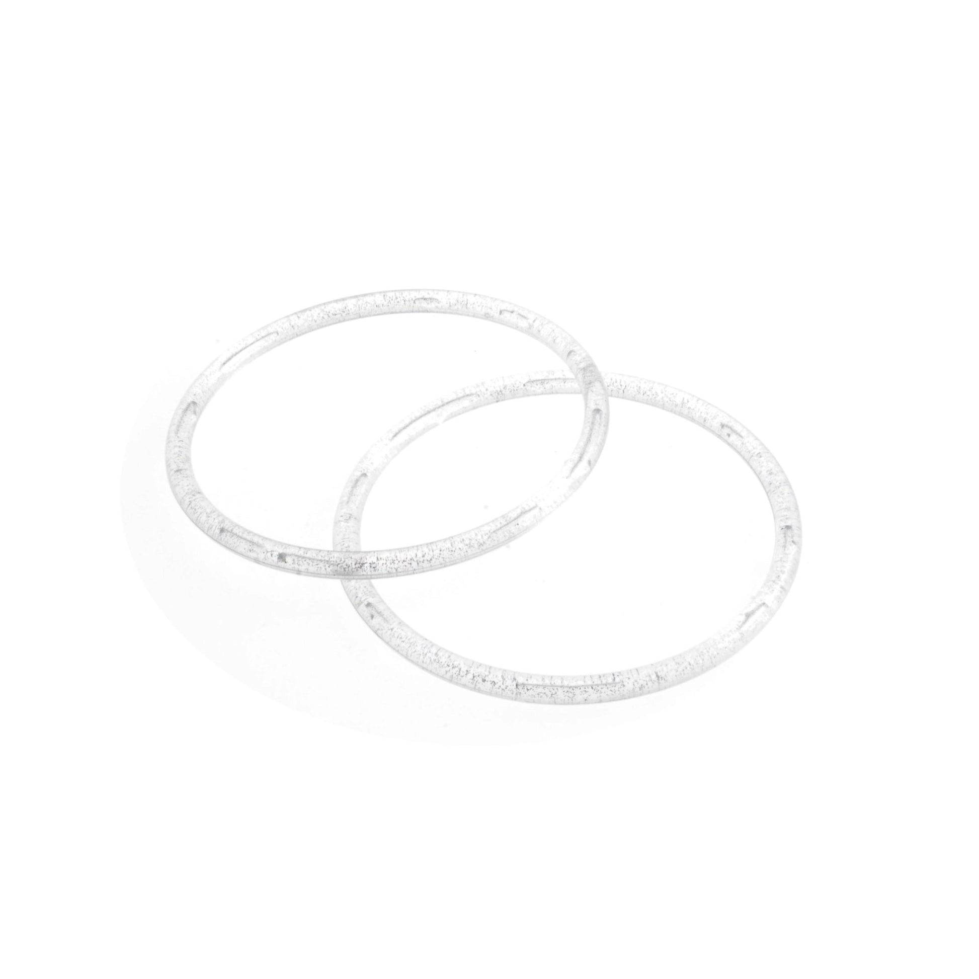 Pair Of Round Shaped Bag Handle For Bag Making 13 cm - Silver - Home - Crafts