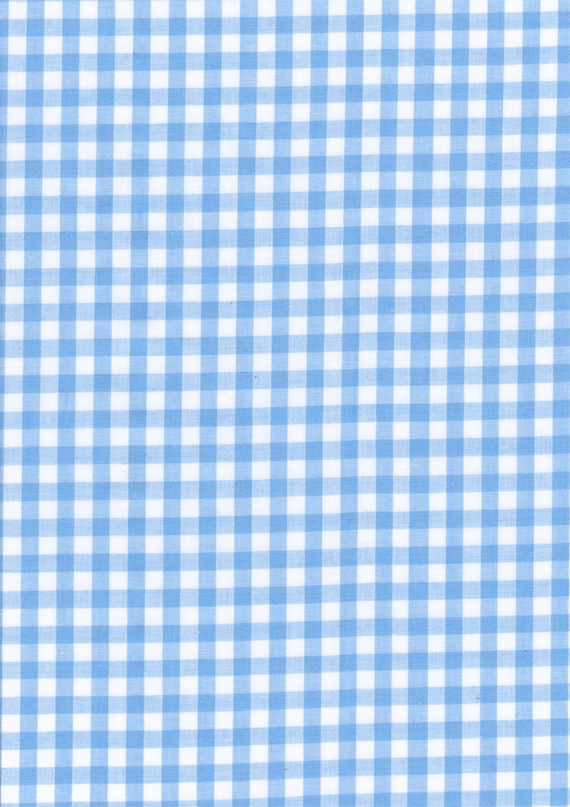 Pale Blue Gingham Polycotton 1/4" Checked Fabric Select Size 112cm Wide - Home - Crafts