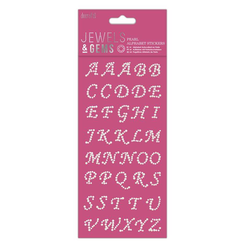 Papermania Adhesive Pearl Alphabet Stickers Italic Font Scrapbooking Embellishments Crafts - Home - Crafts