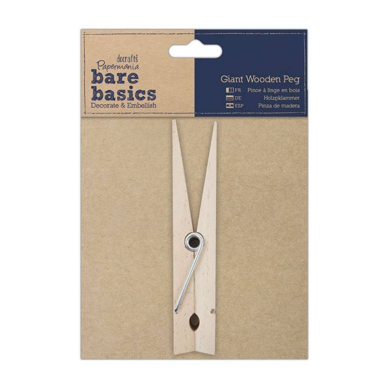 Papermania Bare Basics Giant Wooden Peg Decoupage Scrapbooking Decoration Crafts - Home - Crafts
