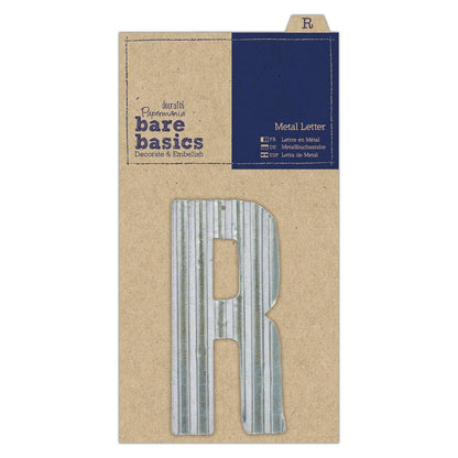 Papermania Bare Basics Metal Alphabet Letters ( A - Z ) Silver Decoration Scrapbooking Crafts - Home - Crafts