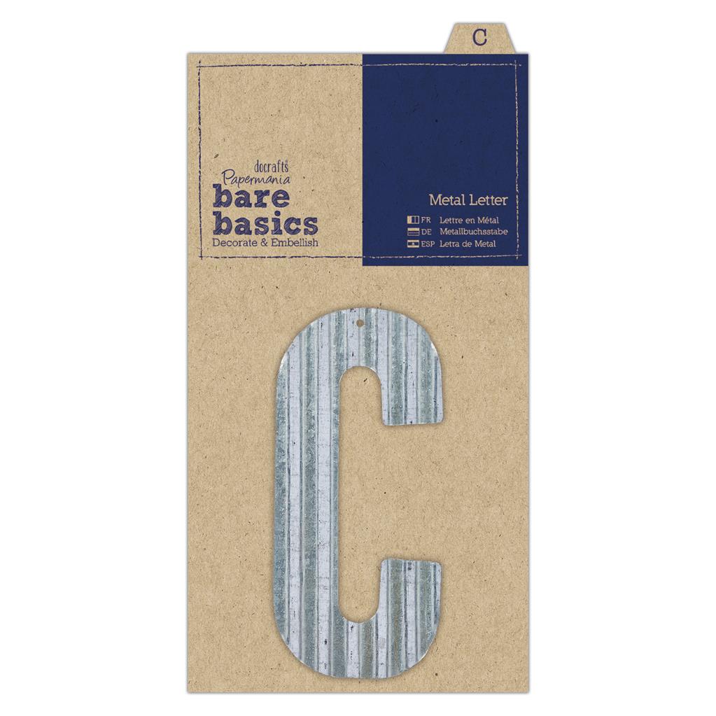 Papermania Bare Basics Metal Alphabet Letters ( A - Z ) Silver Decoration Scrapbooking Crafts - Home - Crafts