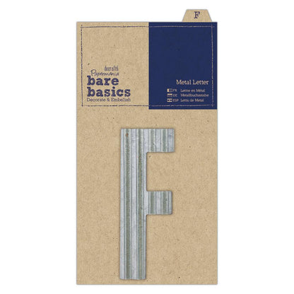 Papermania Bare Basics Metal Alphabet Letters ( A - Z ) Silver Decoration Scrapbooking Crafts - Home - Crafts