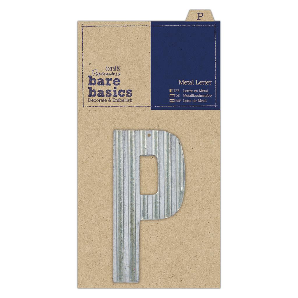 Papermania Bare Basics Metal Alphabet Letters ( A - Z ) Silver Decoration Scrapbooking Crafts - Home - Crafts