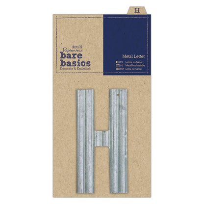 Papermania Bare Basics Metal Alphabet Letters ( A - Z ) Silver Decoration Scrapbooking Crafts - Home - Crafts