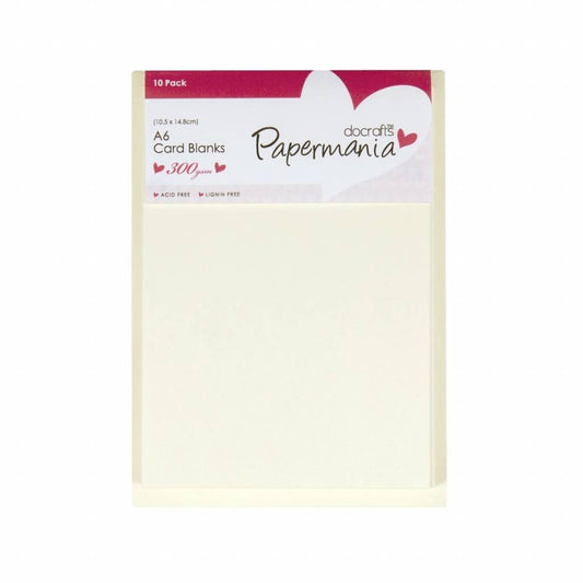 Papermania Blank A6 Cards Envelopes Pack Rectangular Cream 10.5cm x 14.8cm x 10 - Home - Crafts
