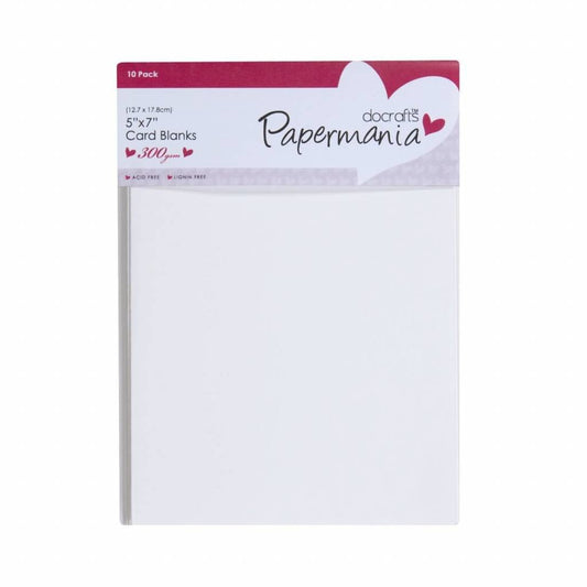 Papermania Blank Cards Envelopes Pack Of 10 Rectangular White 12.7cmx17.8cm - Home - Crafts