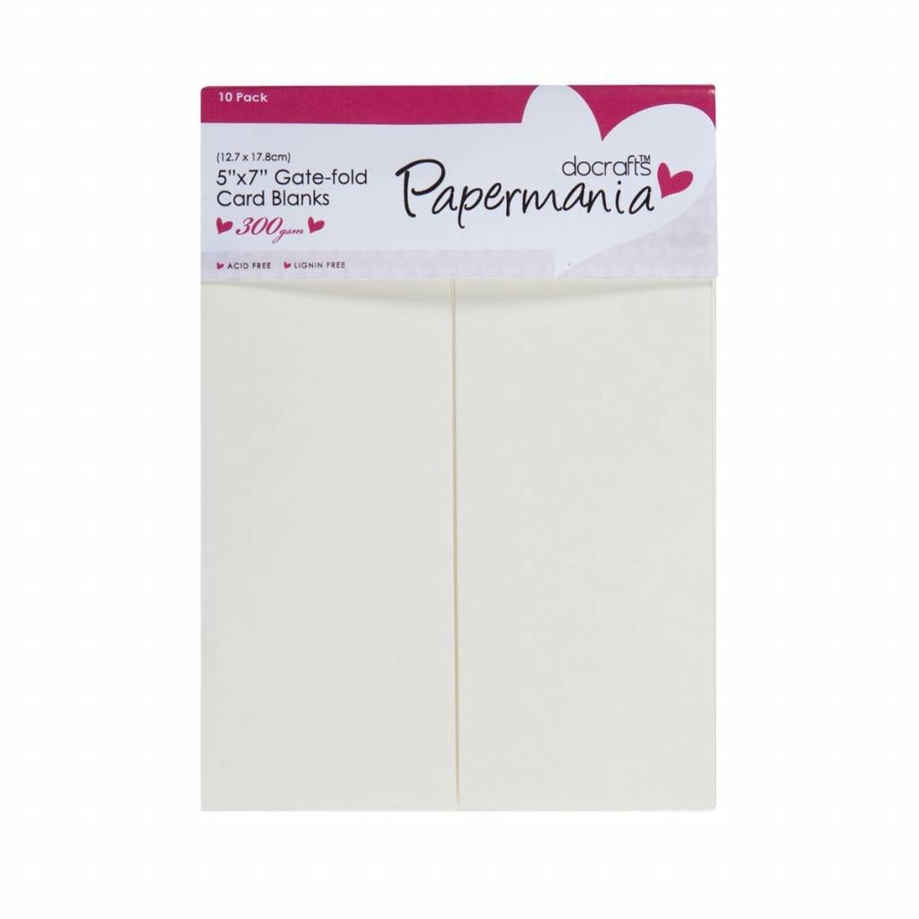 Papermania Blank Gate Fold Cards With Envelopes Pack Of 10 Cream 12.7c ...