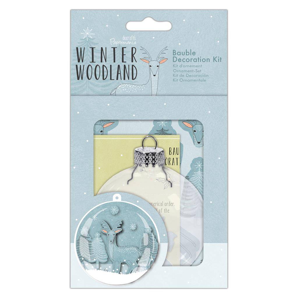 Papermania Winter Woodland Plastic Bauble Decoration Kit Christmas Hanging Crafts - Home - Crafts