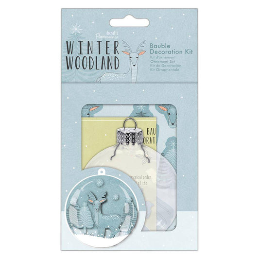 Papermania Winter Woodland Plastic Bauble Decoration Kit Christmas Hanging Crafts - Home - Crafts