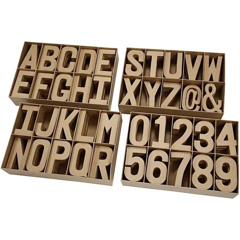 Papier-Mâché Card Board Letters | 20cm Tall 25cm Thick | Numbers Symbols Creative Project Art Decoration