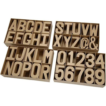 Papier-Mâché Card Board Letters | 20cm Tall 25cm Thick | Numbers Symbols Creative Project Art Decoration