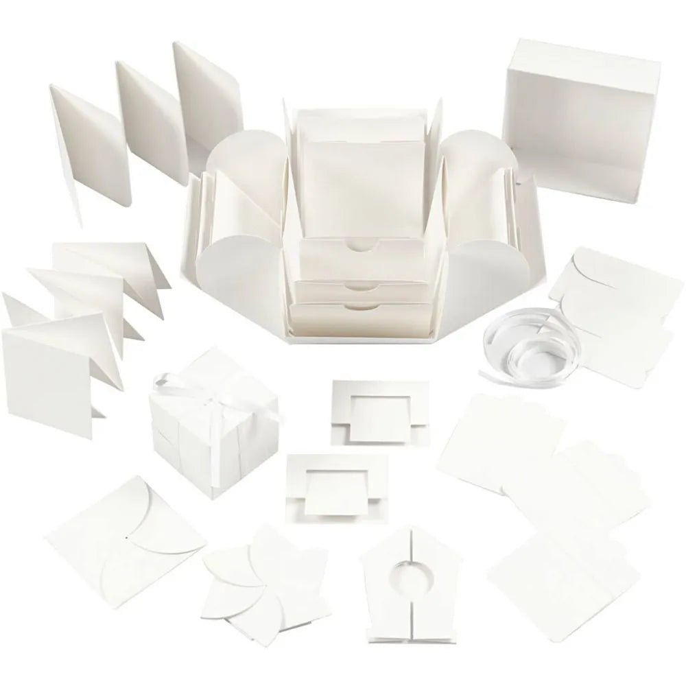 Papier Mache Explosion Box Set Cardboard Gifts Presents Brown Red White Black