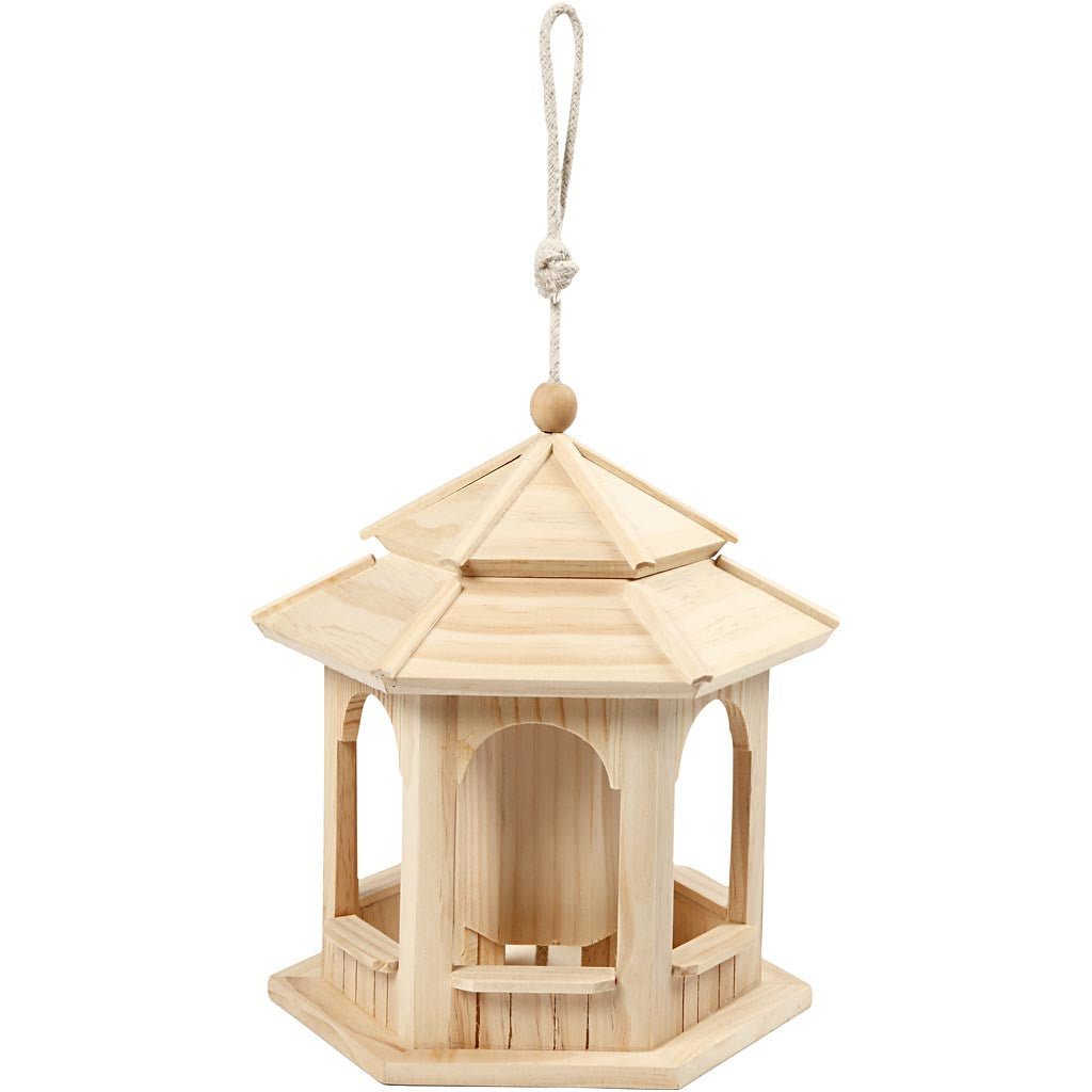 Pine Wood Bird House With String Hanging Home Furnishings Decorations Crafts 23x23 cm - Home - Crafts