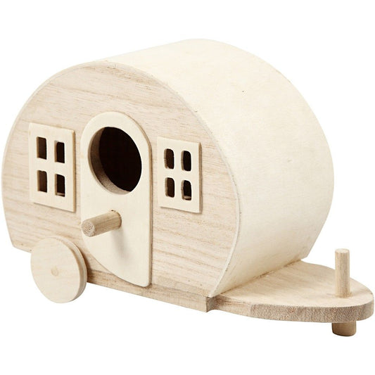 Pine Wood Camper Van Wooden Painting Decoration Material Crafts 18cmx8cm x11cm - Home - Crafts