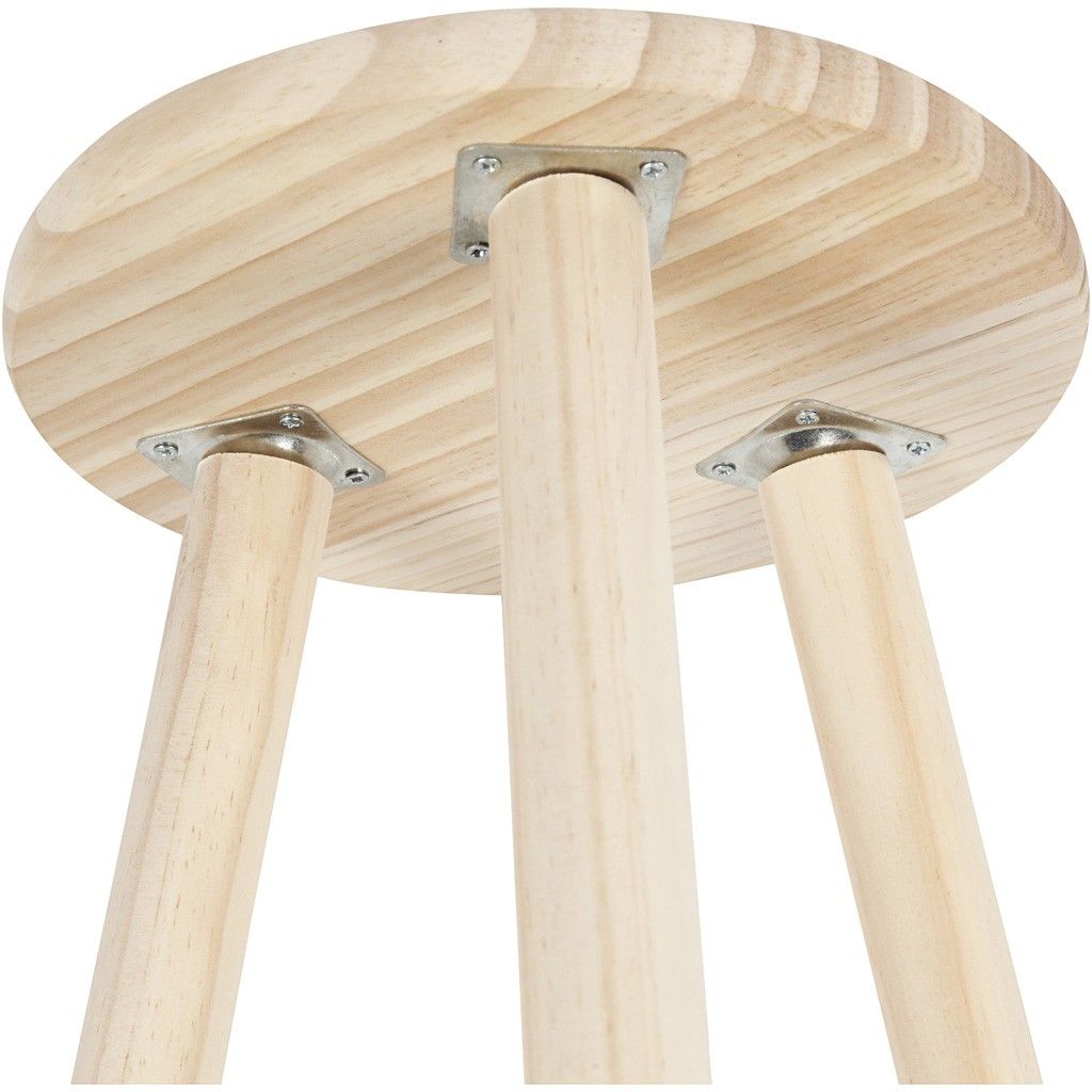 Round Leg Stool Pine Wood Round Seat Milking Stool With Round Legs Decoration Material ...