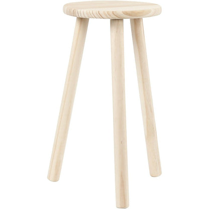 Pine Wood Round Seat Milking Stool With Round Legs Decoration Material Crafts - Home - Crafts