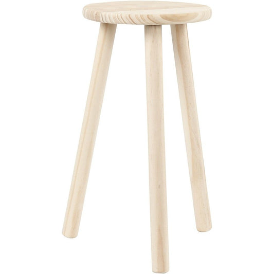 Pine Wood Round Seat Milking Stool With Round Legs Decoration Material Crafts - Home - Crafts