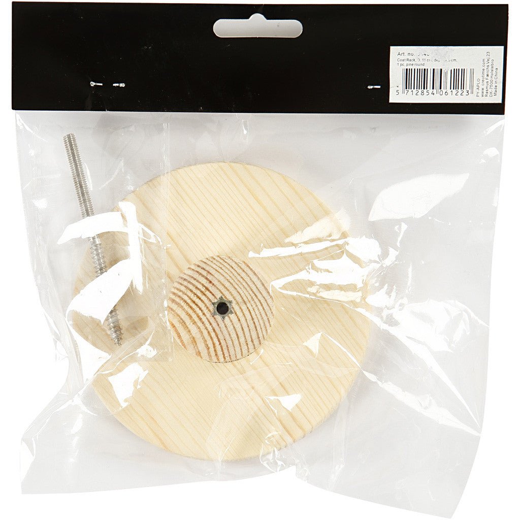 Pine Wood Round Shaped Hanger With Screw Home Furnishings Decoration Crafts D: 11 cm - Home - Crafts