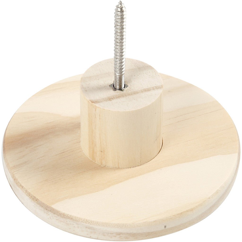 Pine Wood Round Shaped Hanger With Screw Home Furnishings Decoration Crafts D: 11 cm - Home - Crafts