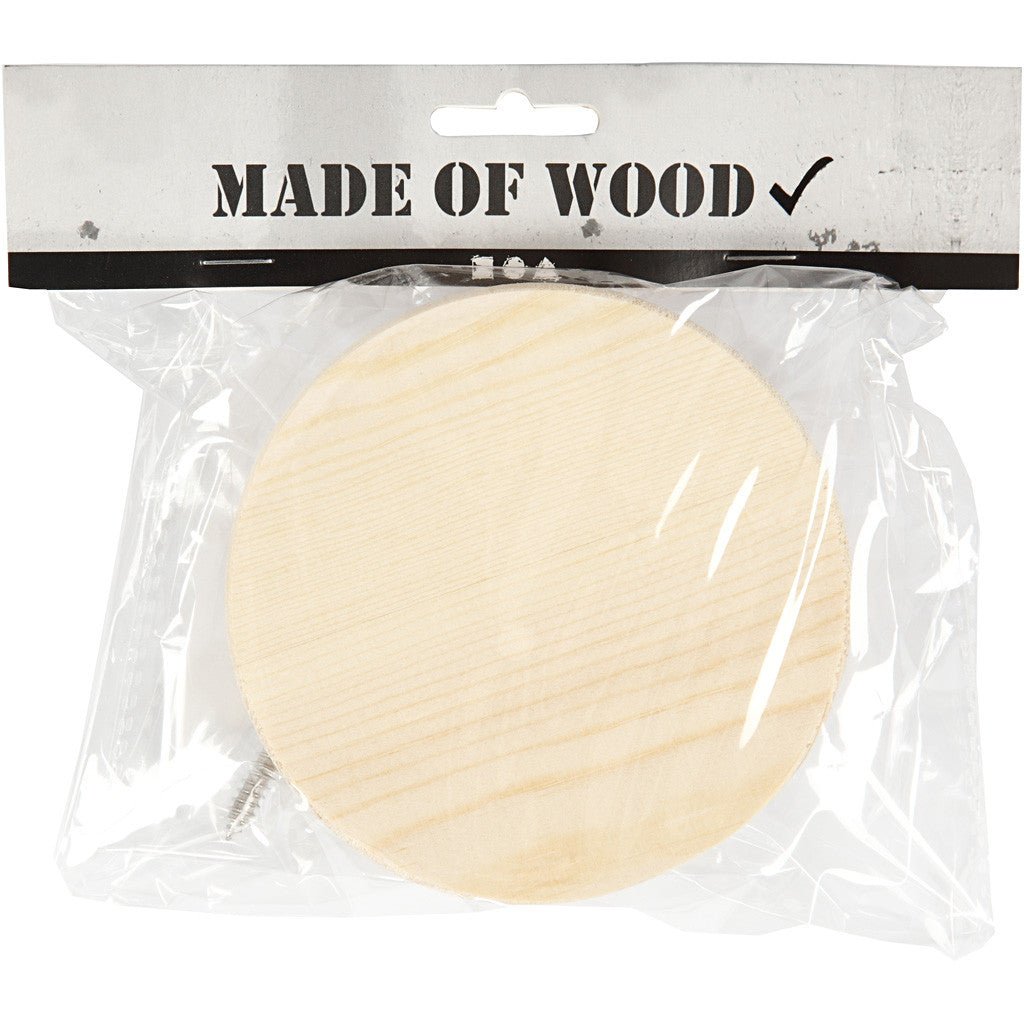 Pine Wood Round Shaped Hanger With Screw Home Furnishings Decoration Crafts D: 11 cm - Home - Crafts