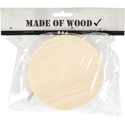 Pine Wood Round Shaped Hanger With Screw Home Furnishings Decoration Crafts D: 11 cm - Home - Crafts