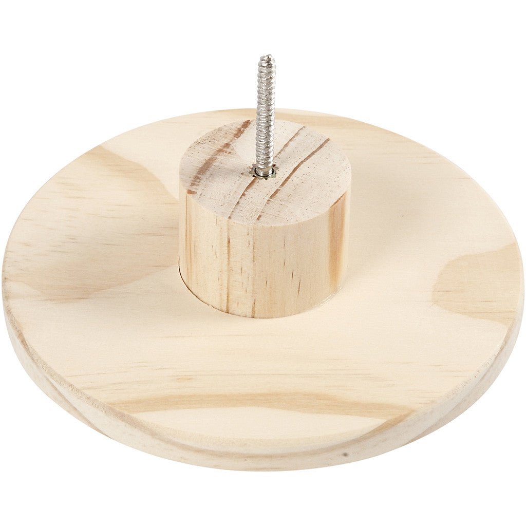 Pine Wood Round Shaped Hanger With Screw Home Furnishings Decoration Crafts D: 15 cm - Home - Crafts